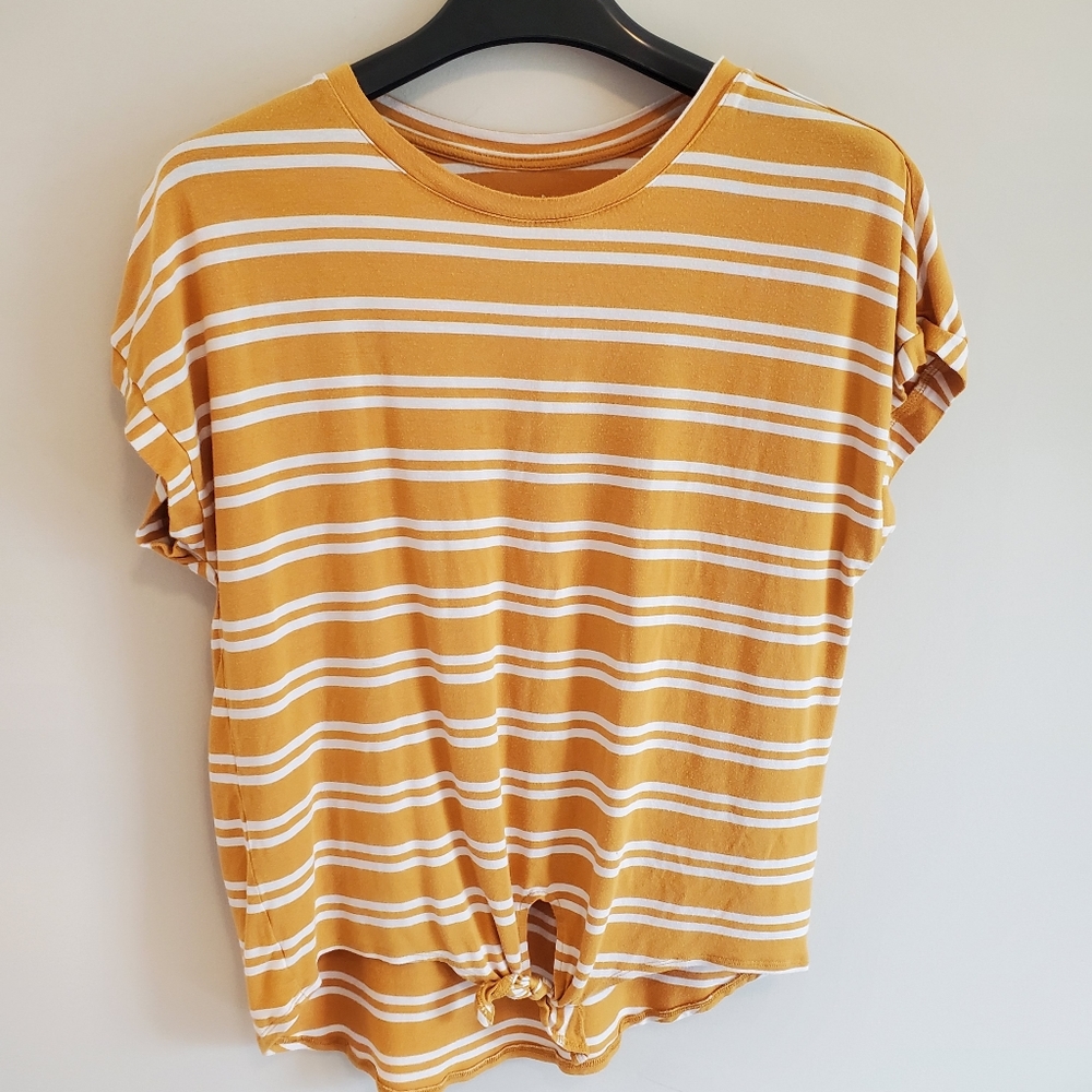 Rumi + Ryder Stitch Fix striped shirt with knot detail in girls XL